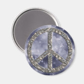 Aimant symbole de PAIX - ARGENT (Recto/Verso)