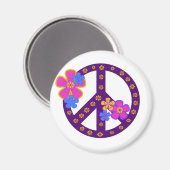 Aimant Symbole de paix des fleurs (Recto/Verso)