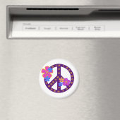 Aimant Symbole de paix des fleurs (In Situ (Lave-vaisselle))