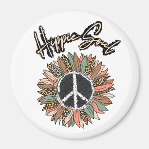 Aimant SYMBOLE DE PAIX Hippie Soul Tournesol