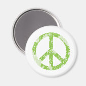 Aimant Symbole de paix (vert) (Recto/Verso)