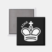 Aimant Symbole de pièce d'échecs Roi blanc (Recto/Verso)