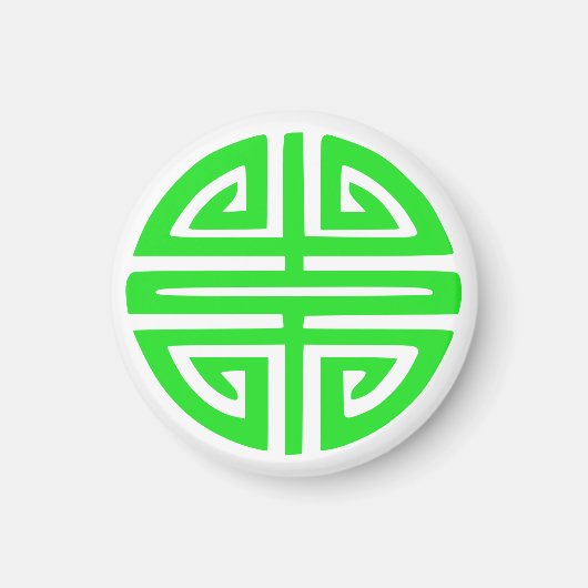 Aimant symbole de prospérité chinois vert (Devant)