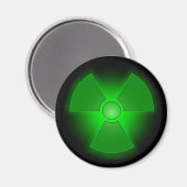 Aimant Symbole de radioactivité vert amusant (Recto/Verso)