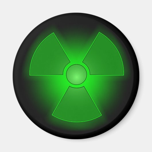 Aimant Symbole de radioactivité vert amusant (Devant)