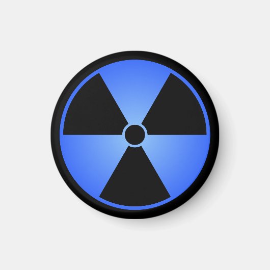 Aimant Symbole de rayonnement bleu (Devant)