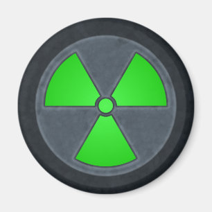 Aimant Symbole de rayonnement vert et gris magnétique