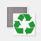 Aimant Symbole de recyclage - Vert (Recto/Verso)