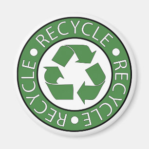 Aimant Symbole de recyclage vert, allez au vert Jour de l