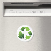 AIMANT SYMBOLE DE RECYCLE AVEC FEUILLE (In Situ (Lave-vaisselle))