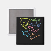 Aimant Symbole de requin - Cadeaux adorés de requins mign (Recto/Verso)