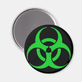 Aimant Symbole de risque biologique vert (Recto/Verso)