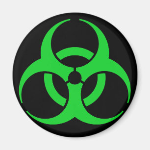 Aimant Symbole de risque biologique vert