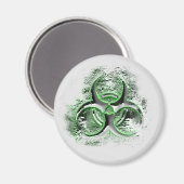 Aimant Symbole de signe de danger biologique brillant aim (Recto/Verso)