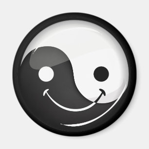 Aimant Symbole de sourire rond brillant de Yin Yang