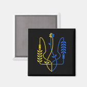 Aimant Symbole de trident doré ukrainien Drapeau ukrainie (Recto/Verso)