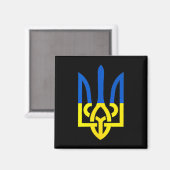 Aimant Symbole de trident ukrainien - Support du drapeau (Recto/Verso)