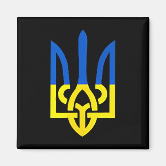 Aimant Symbole de trident ukrainien - Support du drapeau (Devant)