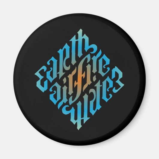 Aimant Symbole des éléments lumineux bleus (Devant)