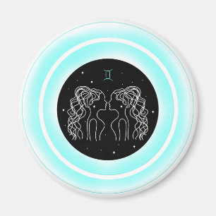 Aimant Symbole des Gémeaux – Emblème d'Astrologie Minimal