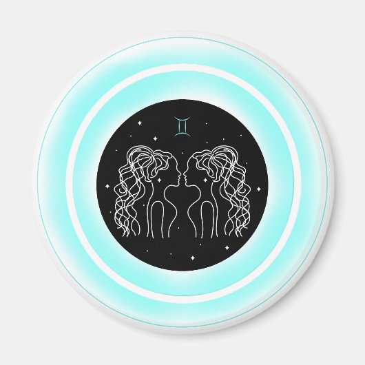 Aimant Symbole des Gémeaux – Emblème d'Astrologie Minimal (Devant)