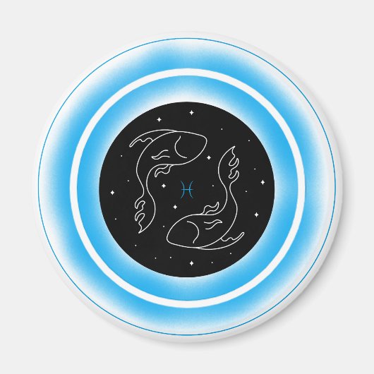 Aimant Symbole des Poissons – Emblème d'Astrologie Minima (Devant)