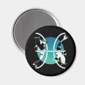 Aimant Symbole des Poissons - Symbole zodiaque astrologiq (Recto/Verso)