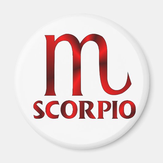 Aimant Symbole d'horoscope rouge Scorpio (Devant)