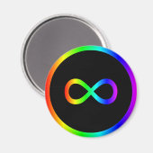 Aimant Symbole d'infini arc-en-ciel (Recto/Verso)