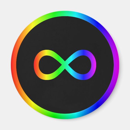 Aimant Symbole d'infini arc-en-ciel (Devant)