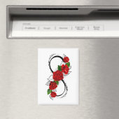 Aimant Symbole d'infini avec les roses rouges (In Situ (Lave-vaisselle))