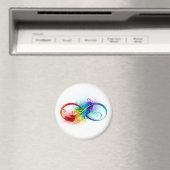 Aimant Symbole d'infini avec plume arc-en-ciel (In Situ (Lave-vaisselle))