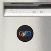 Aimant Symbole d'infini avec plume arc-en-ciel (In Situ (Lave-vaisselle))