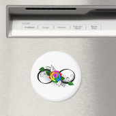 Aimant Symbole d'infini avec Rose arc-en-ciel (In Situ (Lave-vaisselle))