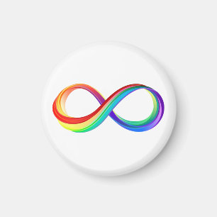 Aimant Symbole d'infinité arc-en-ciel stratifié