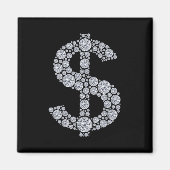 Aimant SYMBOLE Dollar Diamant Bling (Devant)