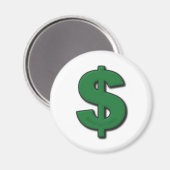 Aimant Symbole Dollar Vert (Recto/Verso)
