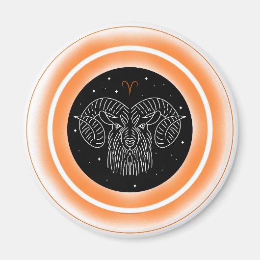 Aimant Symbole du Bélier – Emblème d'Astrologie Minimalis (Devant)
