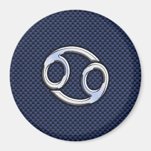Aimant Symbole du cancer Zodiac Marine Blue Carbon Fiber 