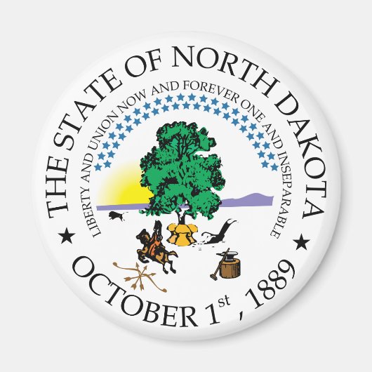 Aimant Symbole du Dakota du Nord (Devant)