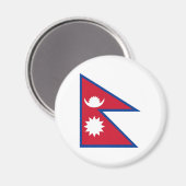 Aimant symbole du drapeau du pays népal (Recto/Verso)