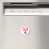 Aimant Symbole du féminisme rouge (In Situ (Lave-vaisselle))