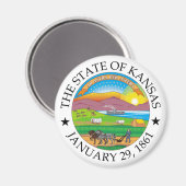 Aimant Symbole du Kansas (Recto/Verso)
