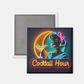 Aimant SYMBOLE DU NEON DU MILIEU DU SIÈCLE Cocktail Hour  (Recto/Verso)