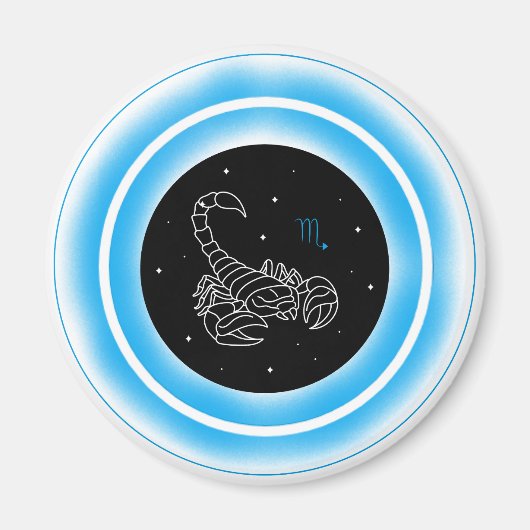 Aimant Symbole du Scorpion – Emblème d'Astrologie Minimal (Devant)