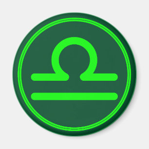 Aimant Symbole du zodiaque Balance Contraste vert