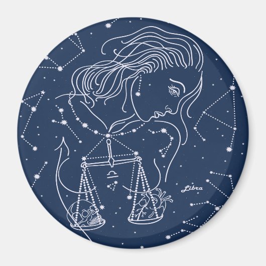 Aimant Symbole du zodiaque Libra (Devant)