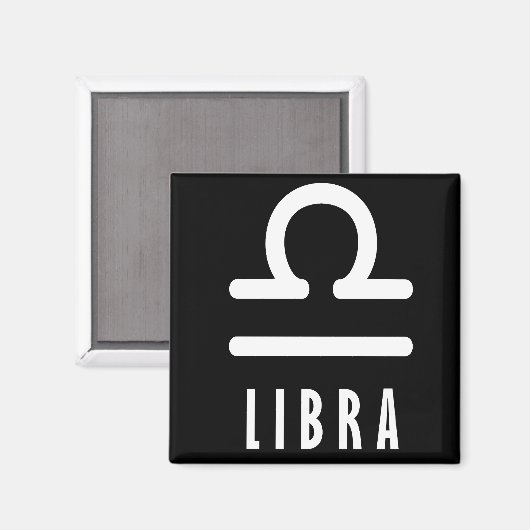 Aimant Symbole du zodiaque Libra (Recto/Verso)