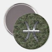 Aimant Symbole du zodiaque Pisces Camouflage numérique Wo (Recto/Verso)