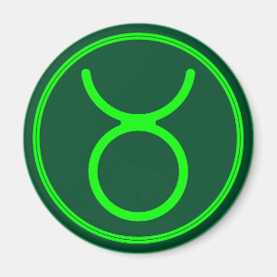 Aimant Symbole du zodiaque Taureau en contraste vert
